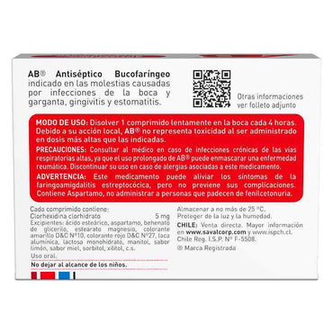 AB Miel Limón "Alivia el dolor de garganta" x 12 comprimidos Masticables Farmex-Fonasa-Persistente
