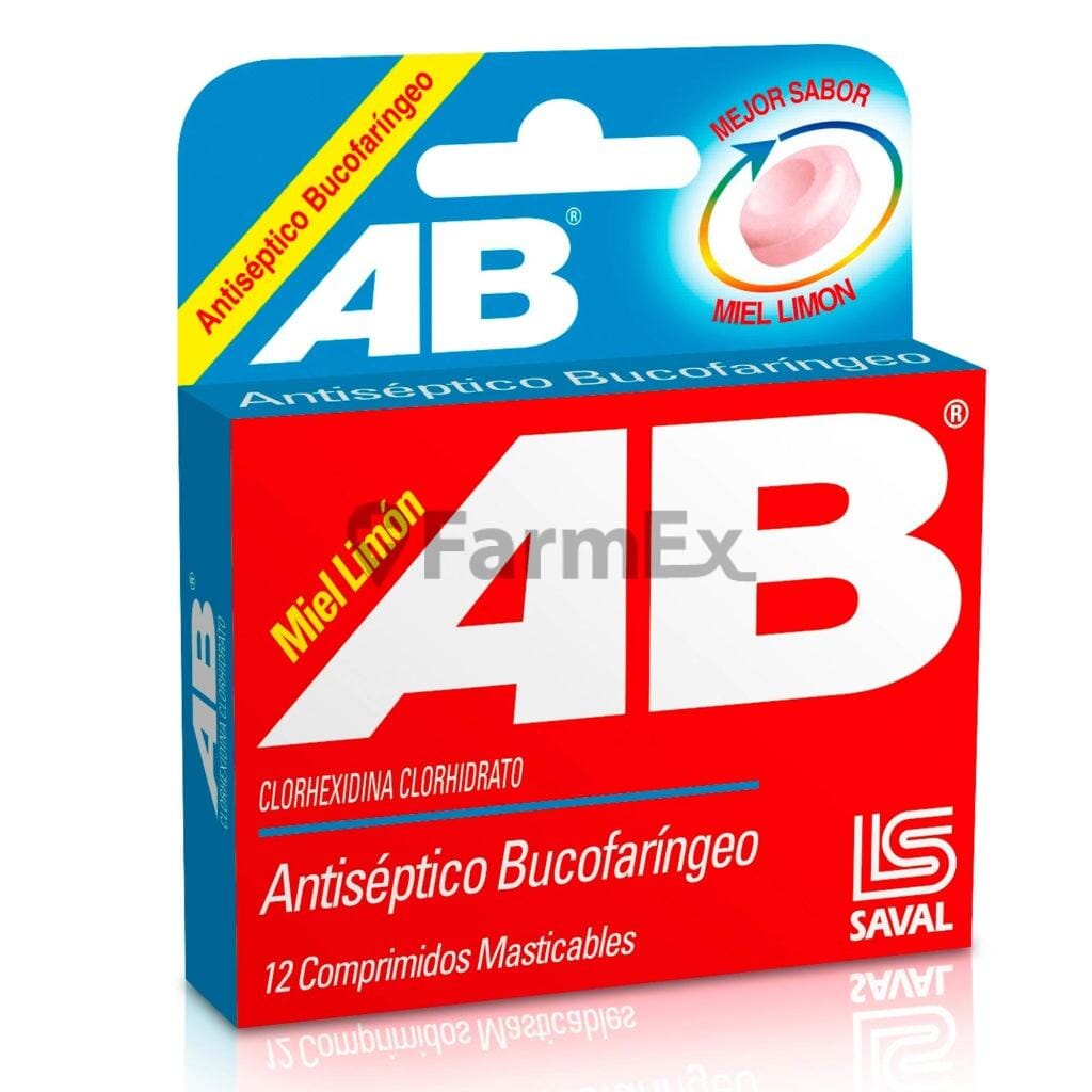 AB Miel Limón "Alivia el dolor de garganta" x 12 comprimidos Masticables Farmex-Pluxee-Persistente