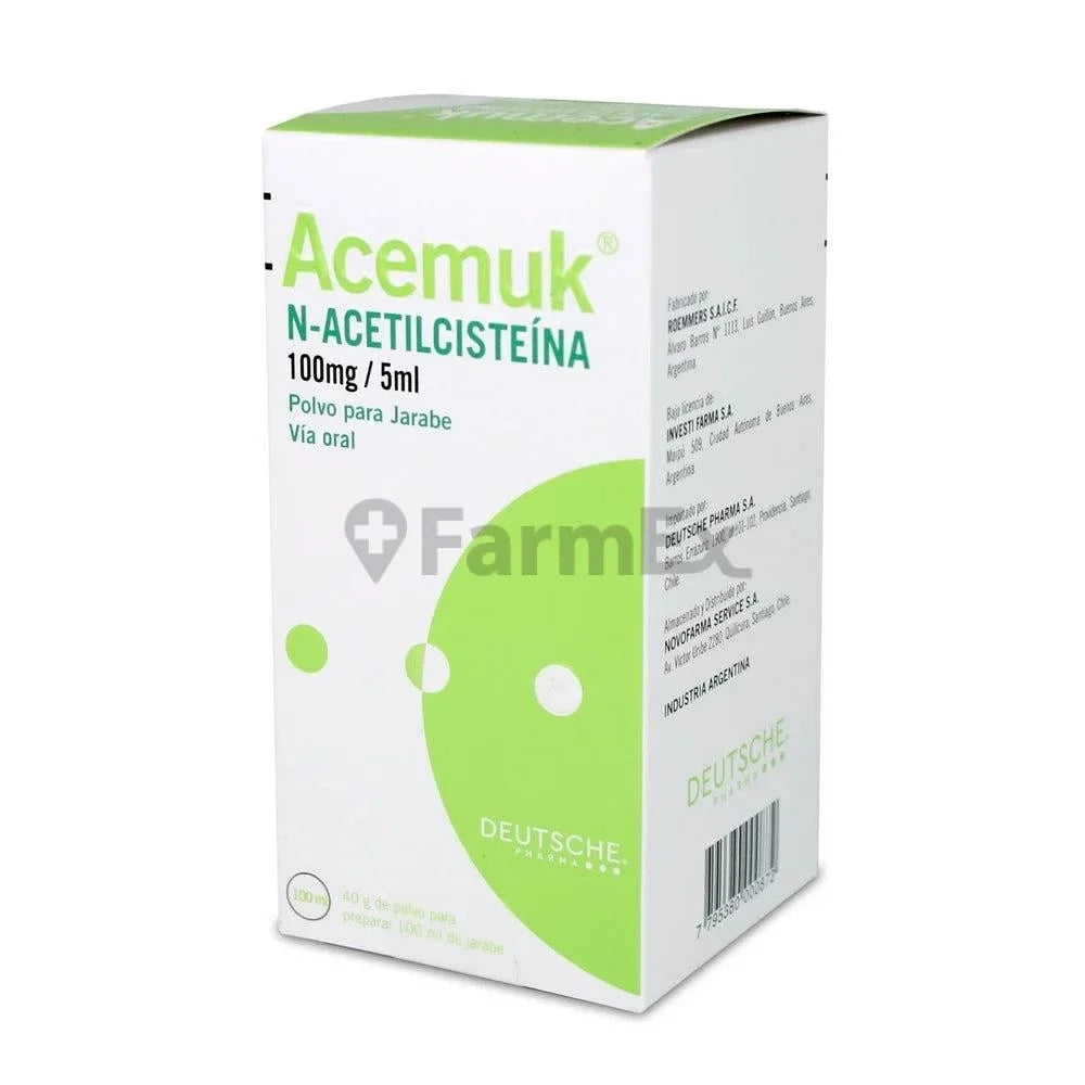 Acemuk Polvo para Jarabe 100 mg / 5 mL x 100 mL.