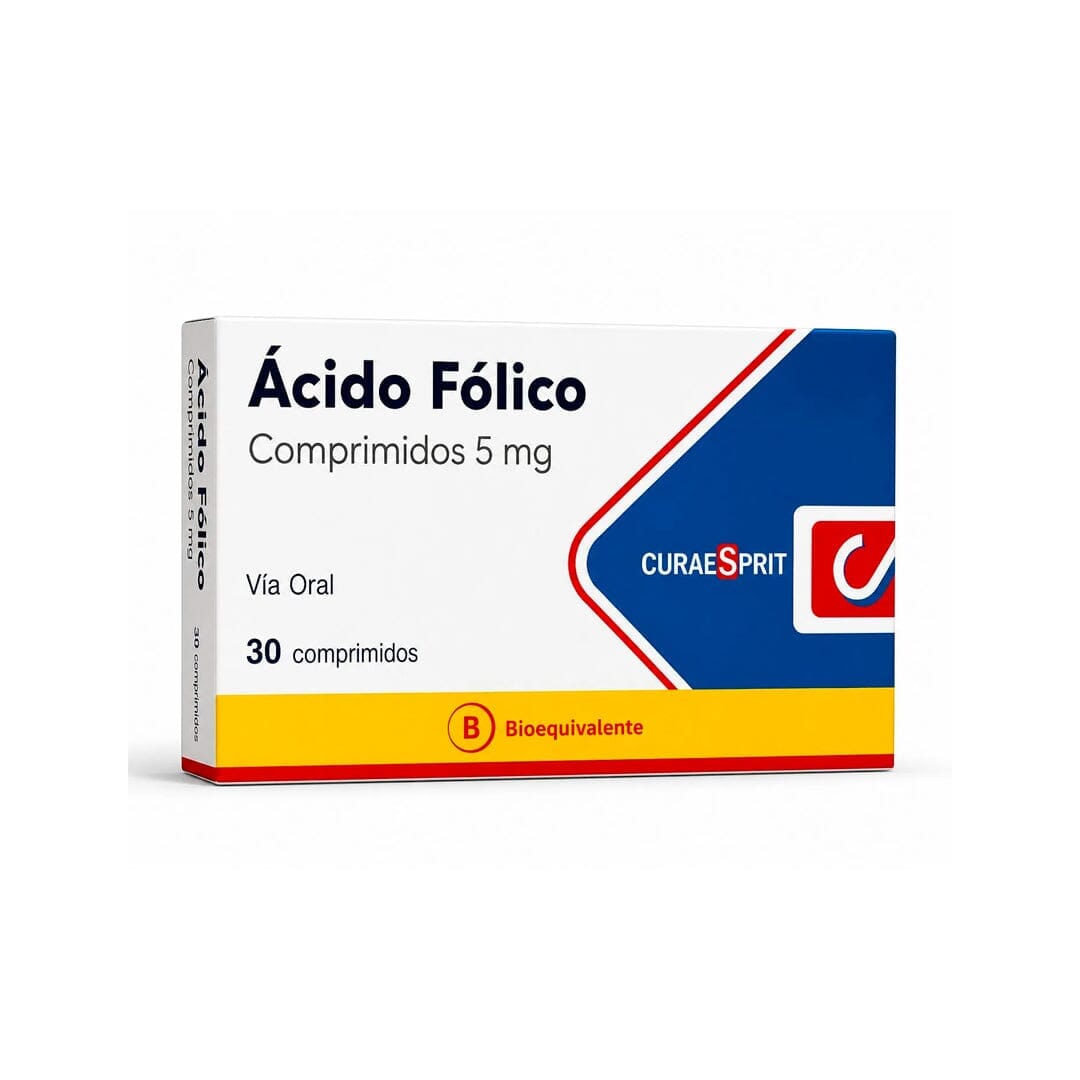 Ácido Fólico 5mg x 30 comprimidos. Farmex-Fonasa
