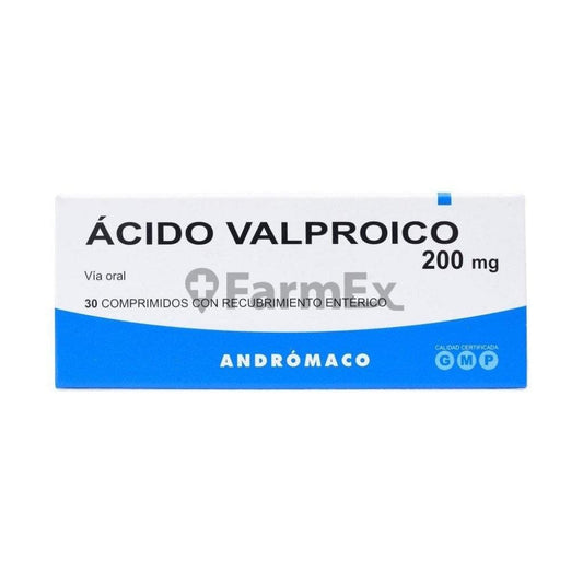 Acido Valproico 200 mg x 30 comprimidos Farmex-BanMedica-Persistente
