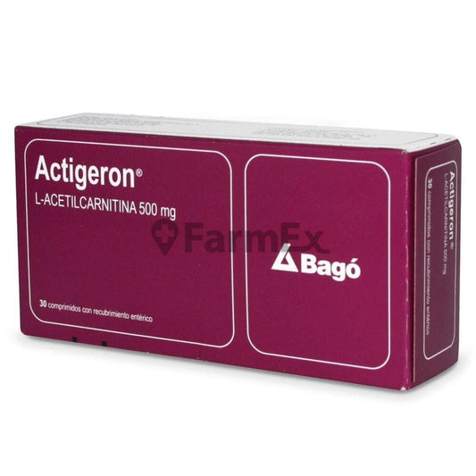 Actigeron L-Acetilcarnitina 500 mg x 30 Comprimidos Farmex-MiaHealth-Persistente