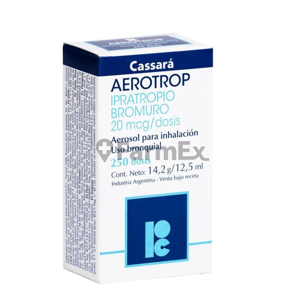 Aerotrop HFA Ipratropio Bromuro 20 mcg / DS Inhalador Bucal 250 Dosis Farmex-MiaHealth-Persistente