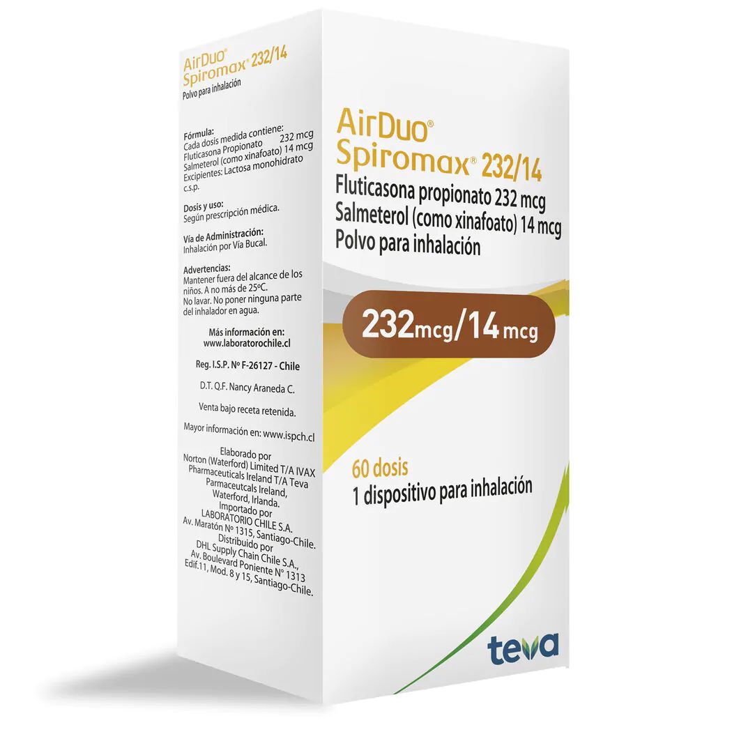 AIRDUO Spiromax 232/14 mcg Polvo para Inhalación x 60 Dosis LAB CHILE