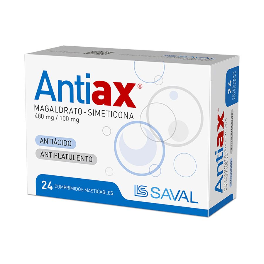Antiax Antiácido 480 mg x 6 comprimidos masticables.