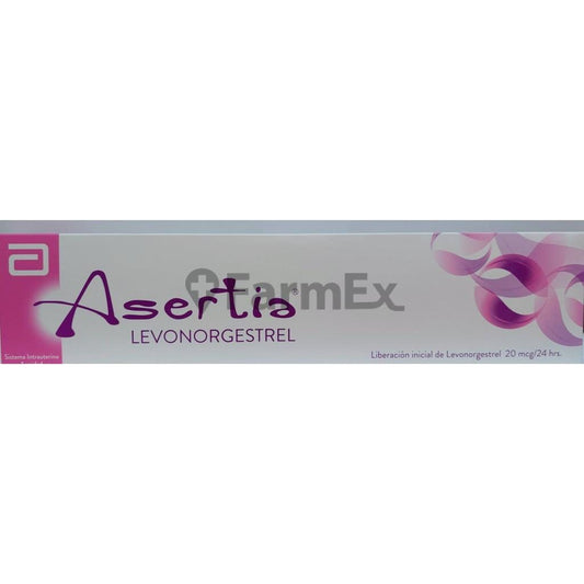 Asertia 20 mcg / 24 hrs Sistema Intrauterino x 1 unidad "Ley Cenabast" Farmex-MiaHealth-Persistente