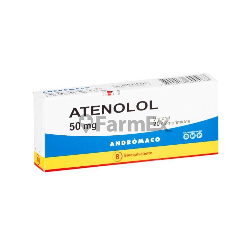 Atenolol 50 mg x 20 comprimidos Farmex-Pluxee-Persistente