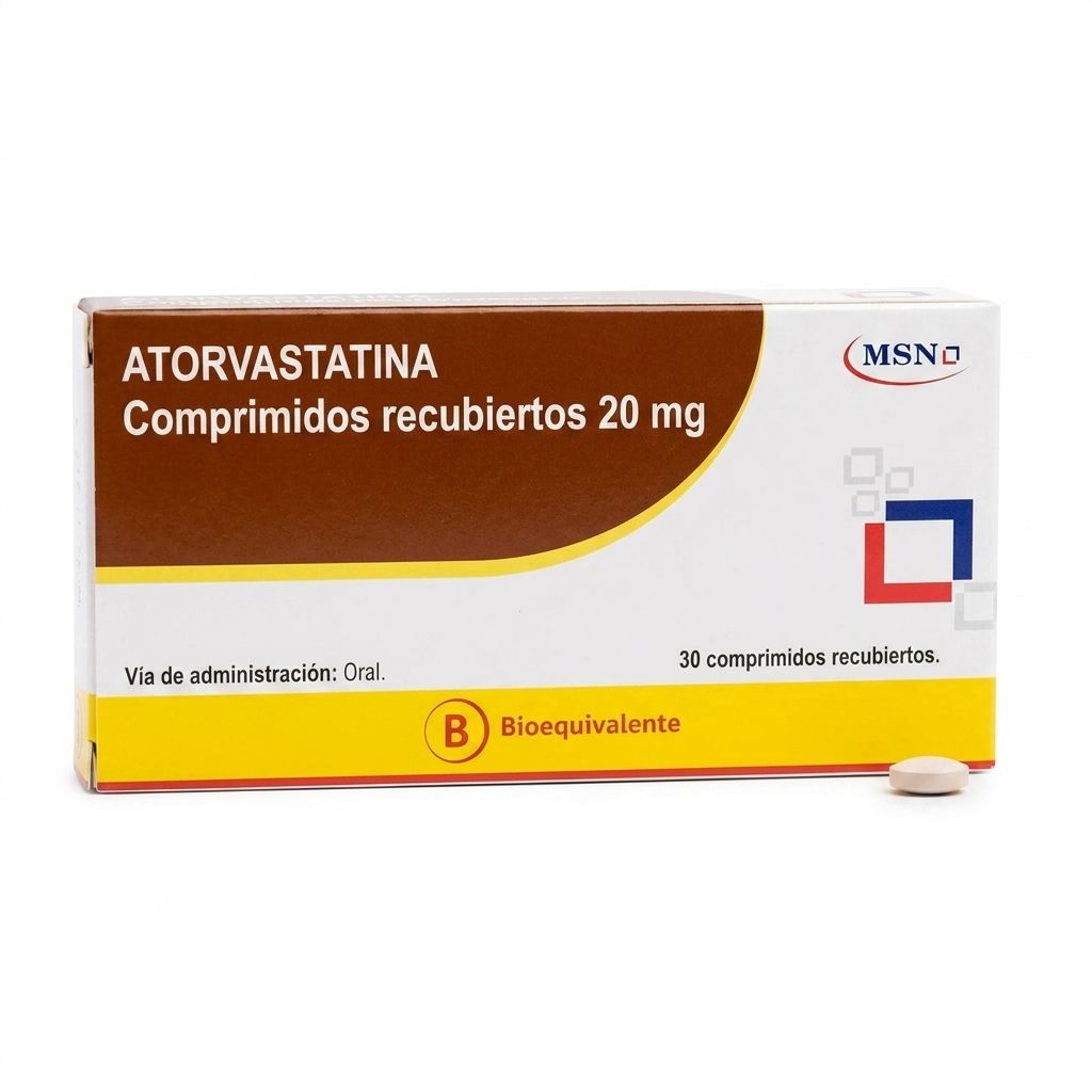 Atorvastatina 20 mg x 30 comprimidos.