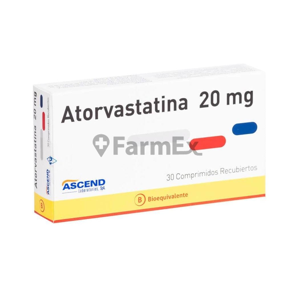 Atorvastatina 20 mg x 30 comprimidos susc-1 de 4 meses Farmex-Suscripciones-Persistente
