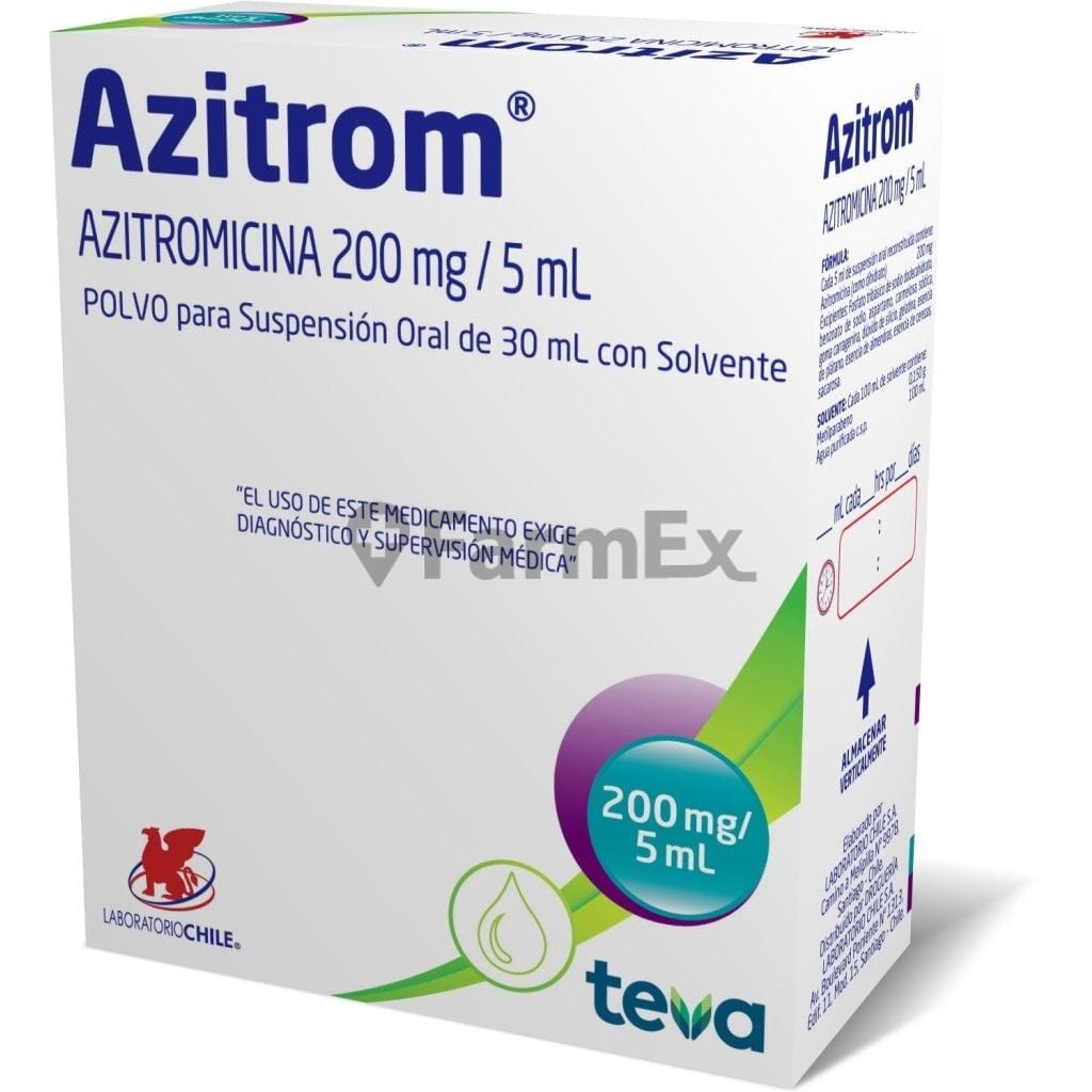 Azitrom Polvo para Suspension 200 mg / 5 mL x 30 mL Farmex-Fonasa-Persistente