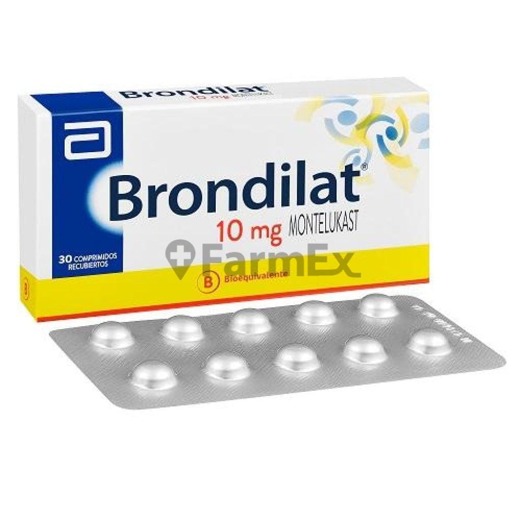 Brondilat 10 mg x 30 comprimidos. Farmex-Yapp-Seguro-Boleta