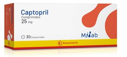 Captopril 25 mg x 30 comprimidos.