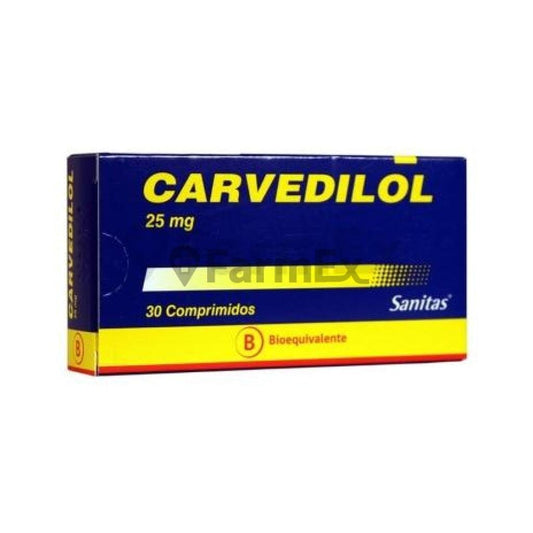 Carvedilol 25 mg x 30 comprimidos susc-1 de 2 meses Farmex-Suscripciones-Persistente