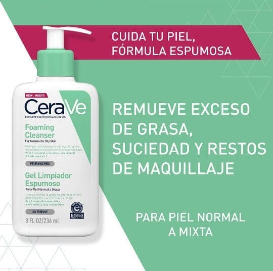 Cerave Gel Limpiador Espumoso x 236 mL Farmex-Fonasa-Persistente