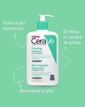 Cerave Gel Limpiador Espumoso x 473 mL Farmex-Pluxee-Persistente