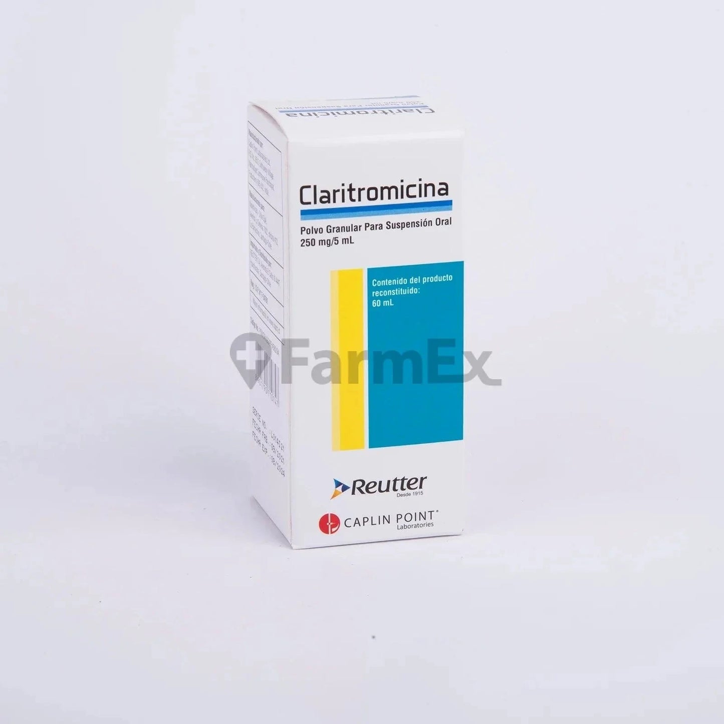 Claritromicina Polvo Granular Suspensión Oral 250 mg / 5 mL x 60 mL "Ley Cenabast" Farmex-Pluxee-Persistente