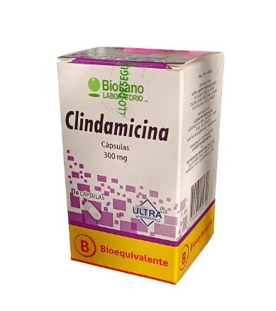 Clindamicina 300 mg x 16 cápsulas Farmex-Fonasa-Persistente
