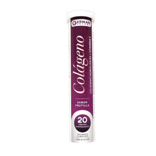 Colágeno "Colágeno + Vit C sabor frutilla" x 20 Tabletas efervescentes.
