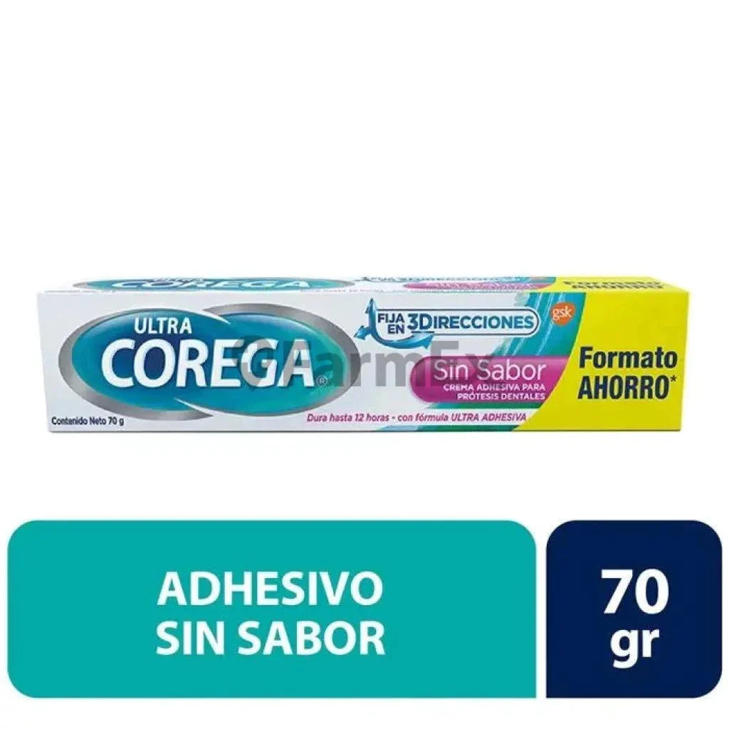 Corega Ultra Sin Sabor Crema Adhesiva x 70 g Farmex-Fonasa-Persistente