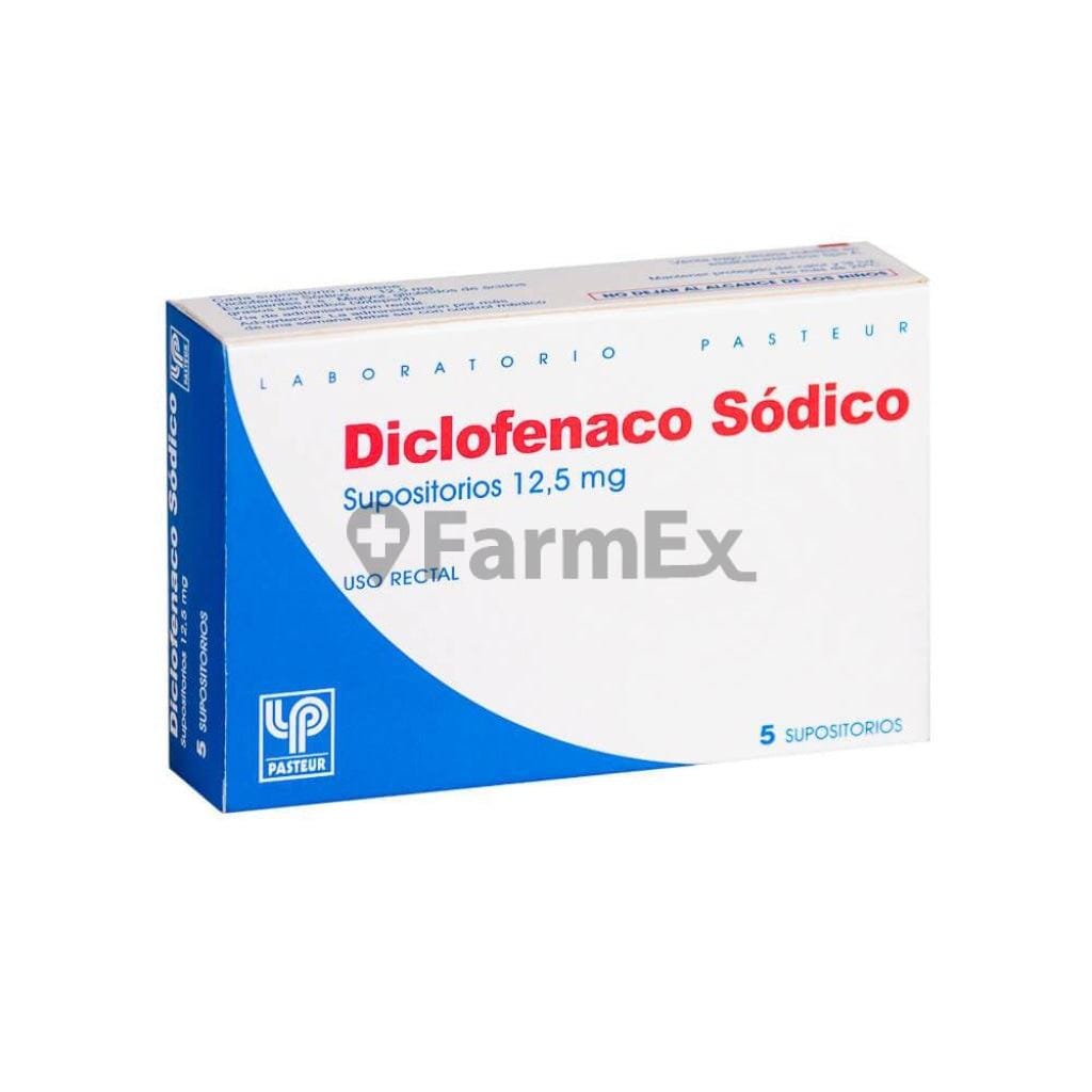 Diclofenaco Sodico 12.5 mg x 5 supositorios Farmex-Pluxee-Persistente