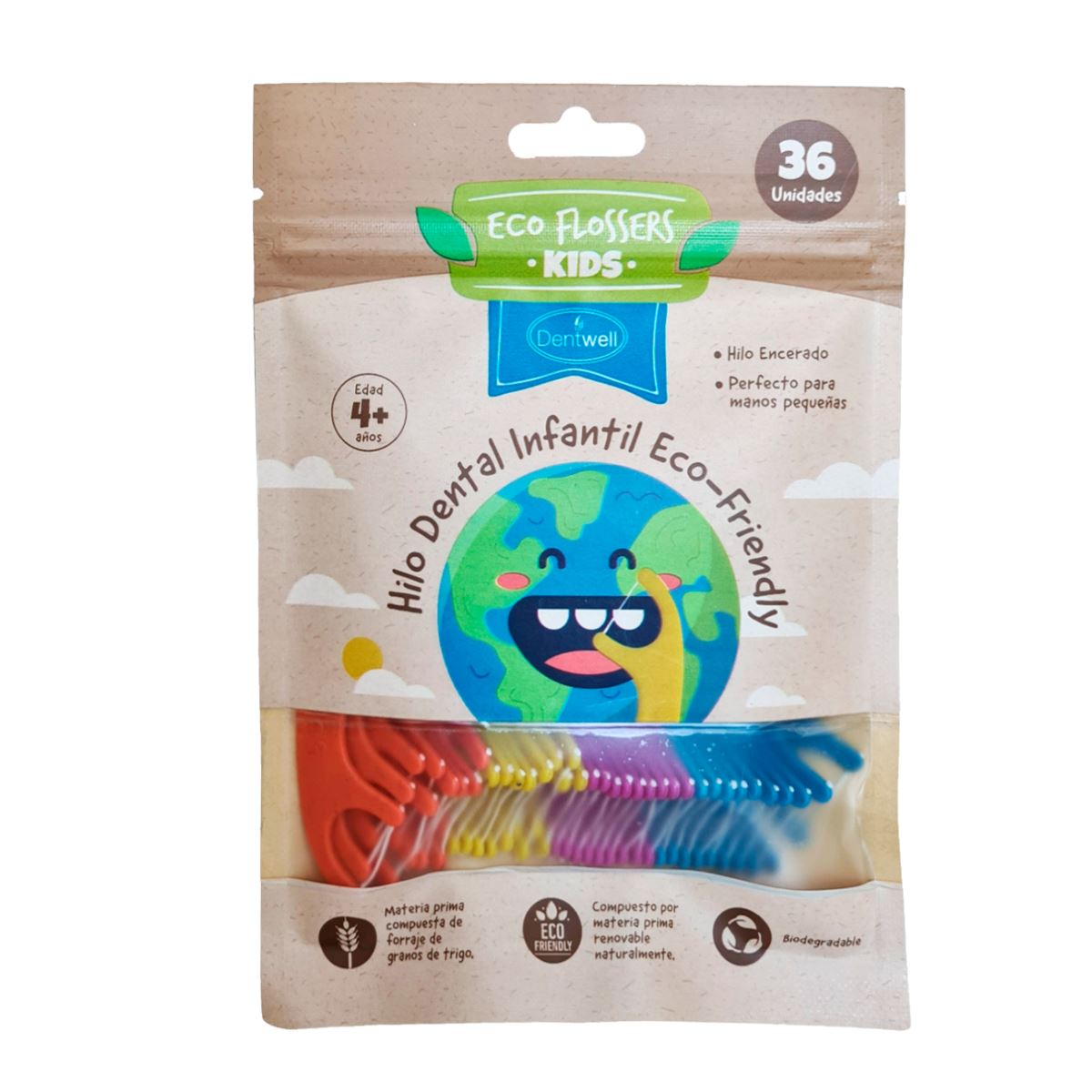 Eco Flossers "Kids 4+ años" x 36 unidades Dentwell