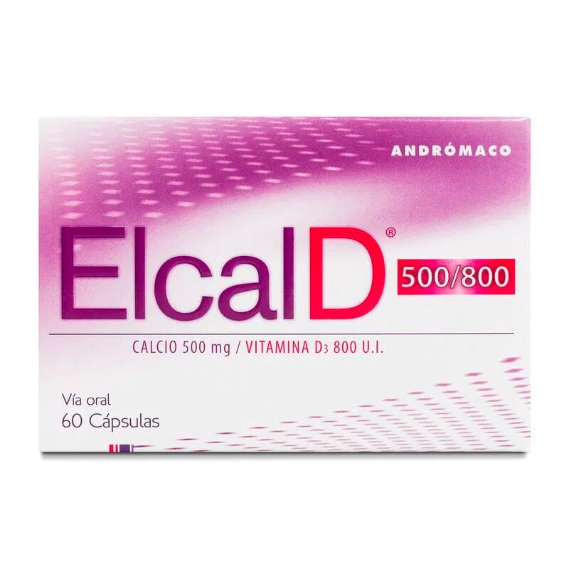 ELCAL D 500 / 800 mg Calcio + Vit. D3 x 60 cápsulas ANDROMACO