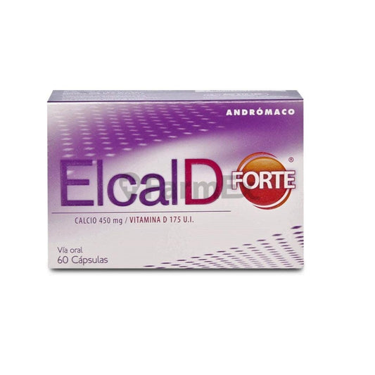 Elcal D Forte 450 mg x 60 cápsulas Farmex-VidaTres-Persistente