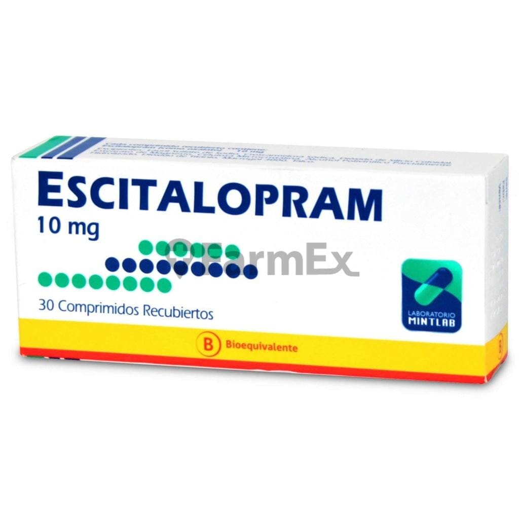 Escitalopram 10 mg x 30 comprimidos susc-1 de 2 meses Farmex-Suscripciones-Persistente