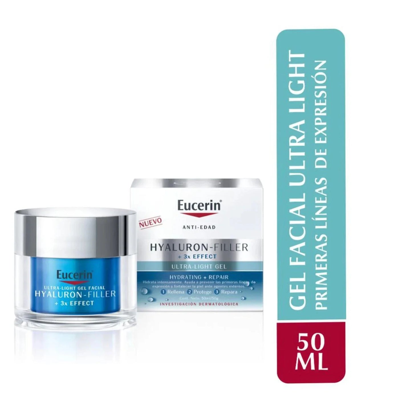 Eucerin Crema Hyaluron Filler Ultra Light Gel 50mL.