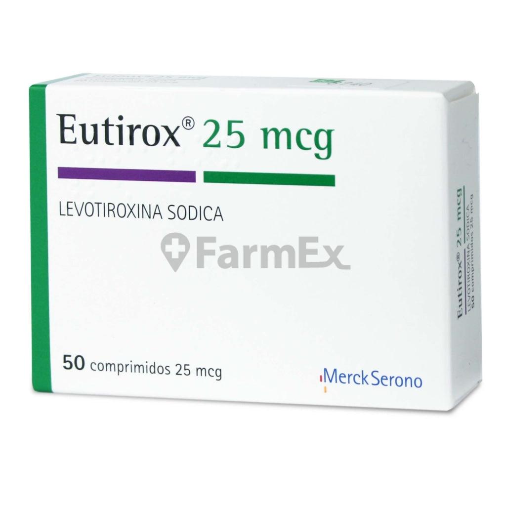 Eutirox 25 mcg x 50 comprimidos.