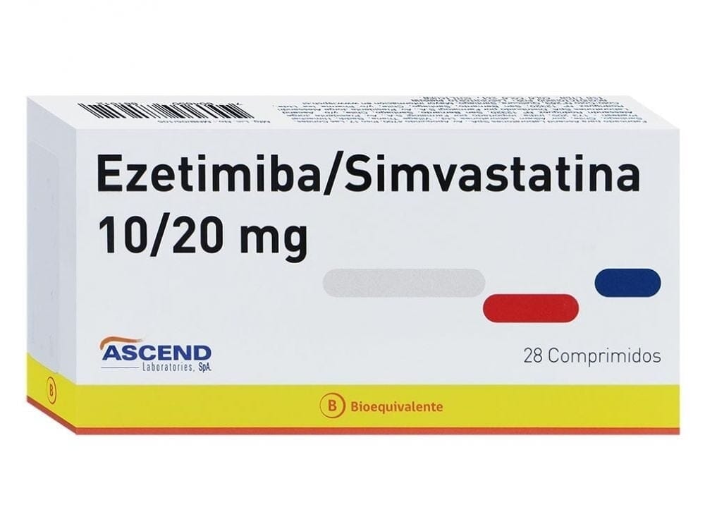 Ezetimiba + Simvastatina 10 / 20 mg x 28 comprimidos "Ley Cenabast" Farmex-Pluxee-Persistente