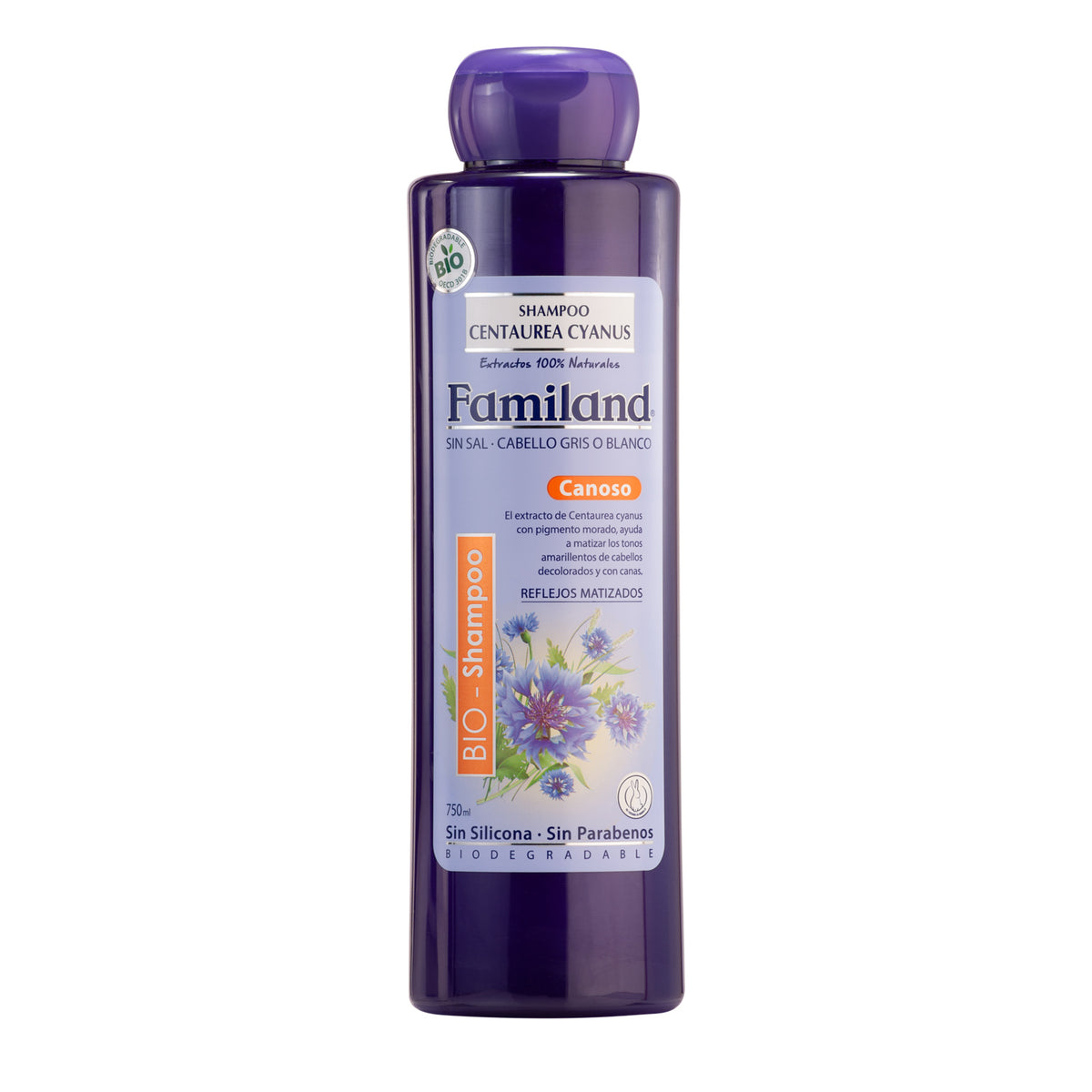 Shampoo Familand Centaurea cyanus Canoso x 750 mL
