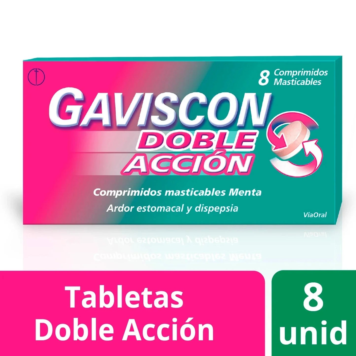 Gaviscon Doble Acción x 8 comprimidos.