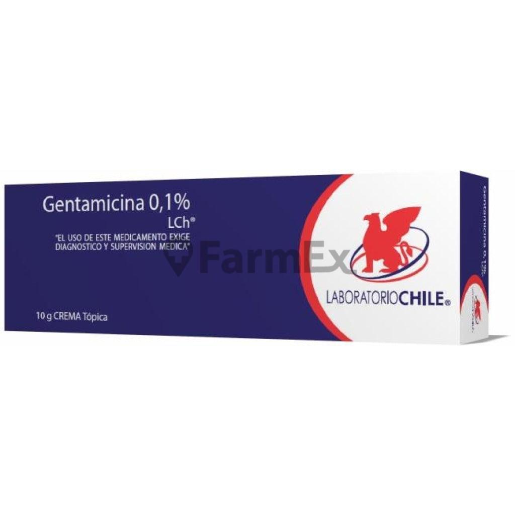 Gentamicina 0.1% Crema Tópica x 10 g. LABORATORIO CHILE