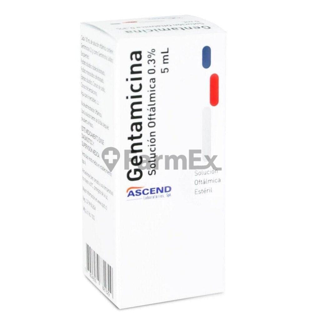 Gentamicina 0,3% Solución Oftálmica x 5 mL Farmex-MiaHealth-Persistente