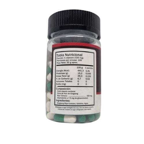 Gingseng rojo coreano 250 mg x 100 cápsulas Farmex-MiaHealth-Persistente