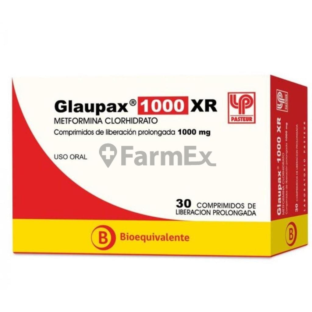 Glaupax XR 1000 mg x 30 comprimidos. Farmex-Fonasa