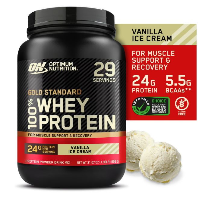 Gold Standard 100% Whey Protein Vanilla Ice Cream 2 lb Nutraline