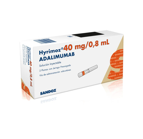 Hyrimoz 40 mg/0,8 mL x 2 Plumas con Jeringa Precargada
