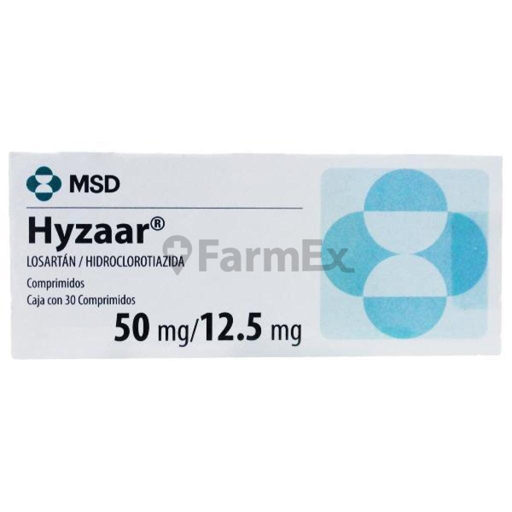 Hyzaar 50 mg / 12,5 mg x 30 comprimidos Farmex-Fonasa-Persistente