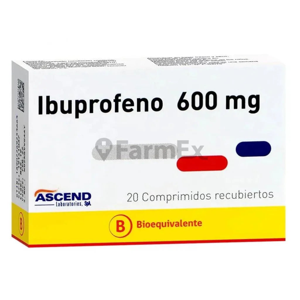Ibuprofeno 600 mg x 20 comprimidos.