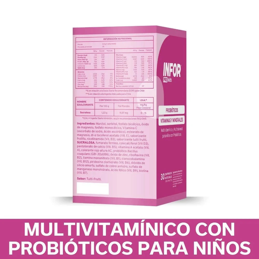 INFOR Pro kids Probiótico x 30 masticables Farmex-MiaHealth-Persistente