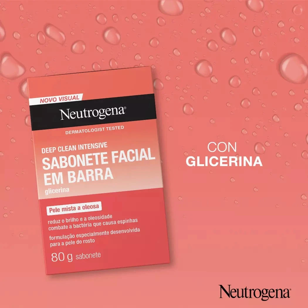 Jabón Facial Neutrogena® Deep Clean Intensive 80g johnson y johnson