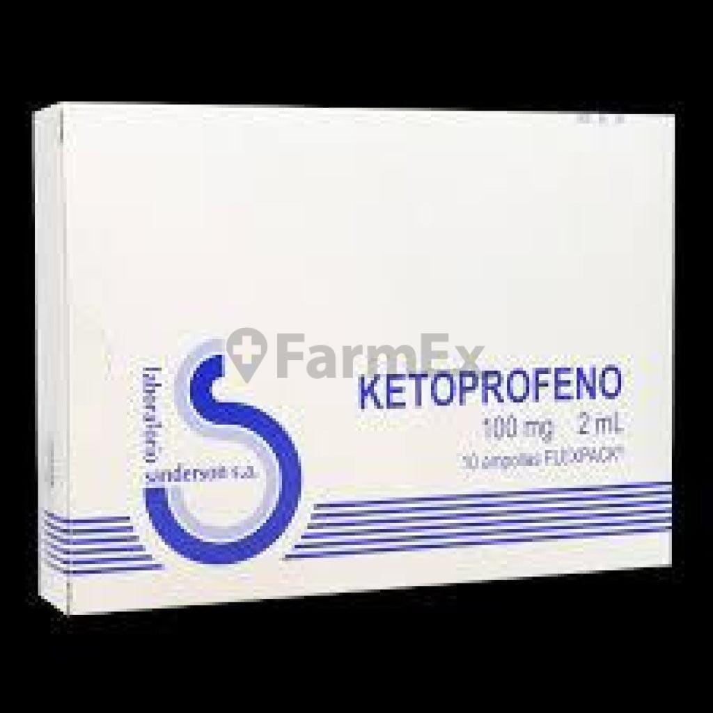 Ketoprofeno 100 mg / 2 mL x 10 ampollas Farmex-BanMedica-Persistente