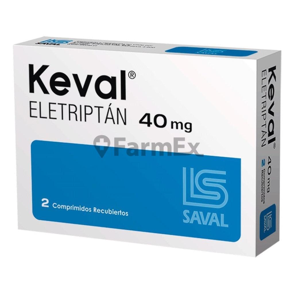 Keval 40 mg x 2 comprimidos.