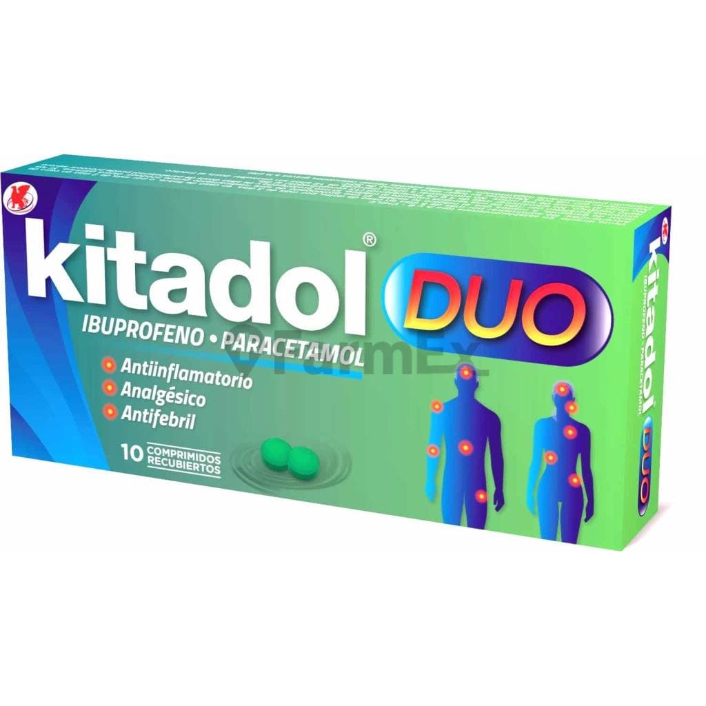 Kitadol Duo x 10 comprimidos Farmex-Fonasa-Persistente