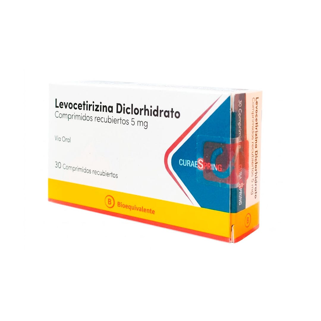 Levocetirizina Diclorhidrato 5 mg x 30 comprimidos.