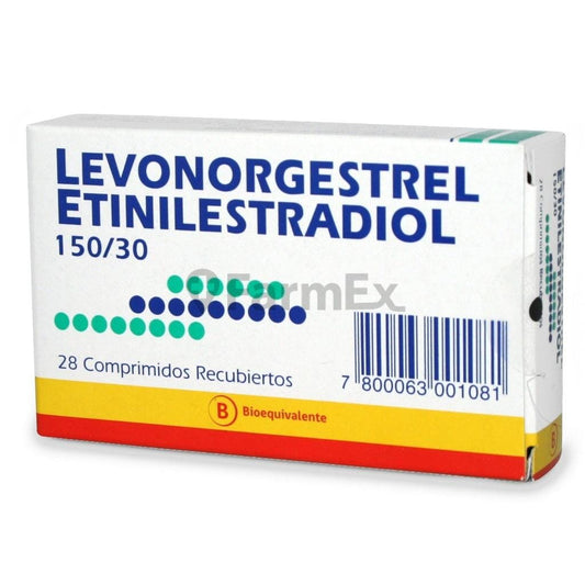Levonorgestrel- Etinilestradiol 150 / 30 mg x 28 comprimidos susc-1 de 5 meses Farmex-Suscripciones-Persistente