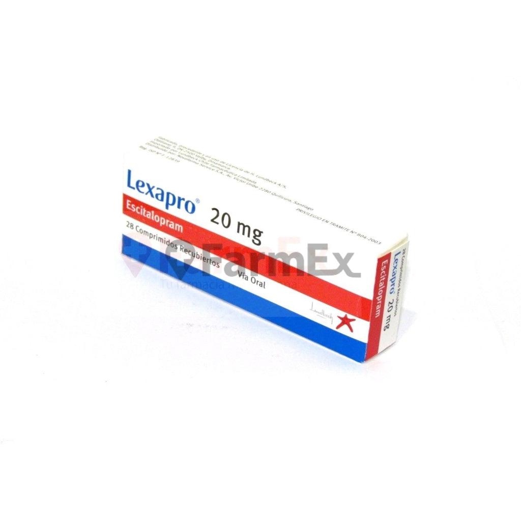 Lexapro 20 mg x 28 comprimidos.