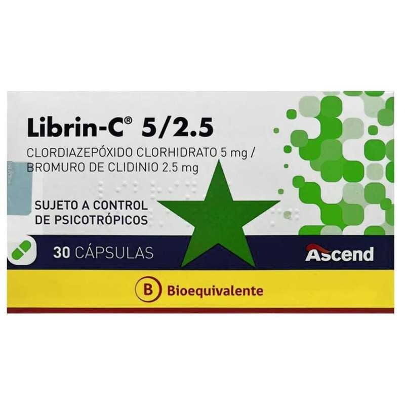 Librin-C 5 mg / 2,5 mg x 30 Cápsulas "Ley Cenabast". Farmex-Yapp-Programa-Boleta
